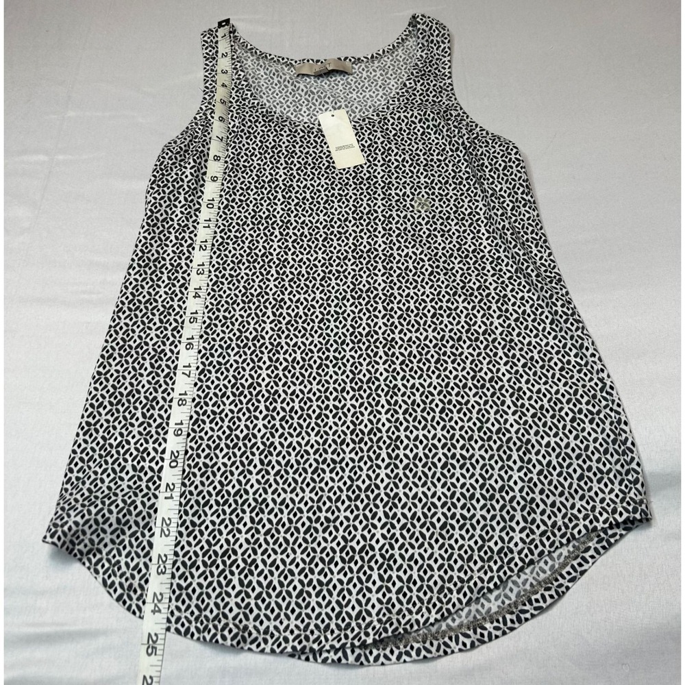 LOFT Ann Taylor Black White Geometric Diamond Print Tank Top XS NWT